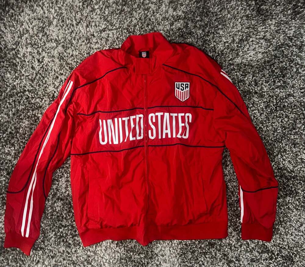 US Soccer United States Red Windbreaker Track Jacket Size XL New